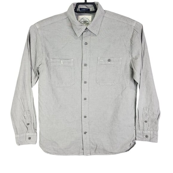Mens Gray St John's Bay Classic Fit Shirt Button Down Long Sleeve 100% Cotton M - Picture 1 of 9